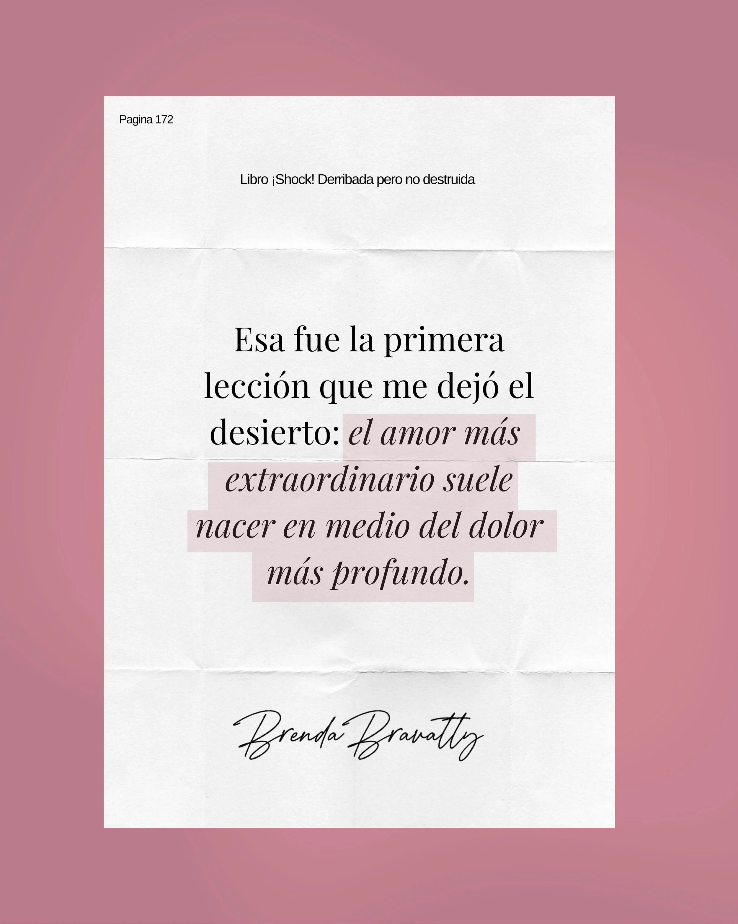 Un fragmento de &iexcl;SHOCK! Sostener este libro es recordar que la esperanza nunca se pierde por completo; solo espera el momento correcto para volver a despertar. A veces, Dios permite los desiertos y los tiempos dif&iacute;ciles no para destruirn