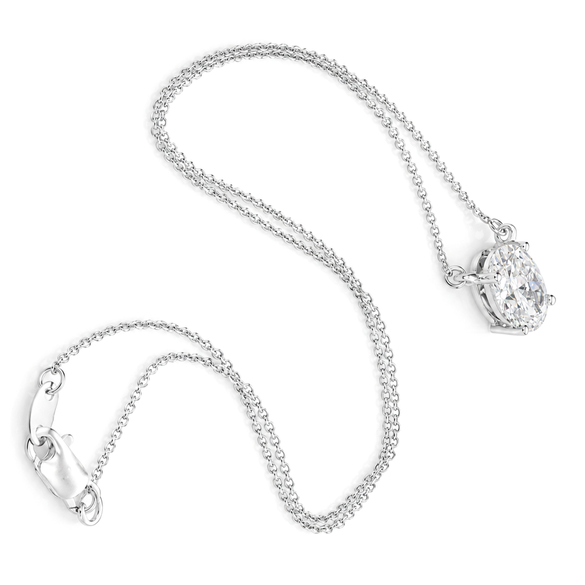 Lab Grown 3.01 ct Oval Necklace