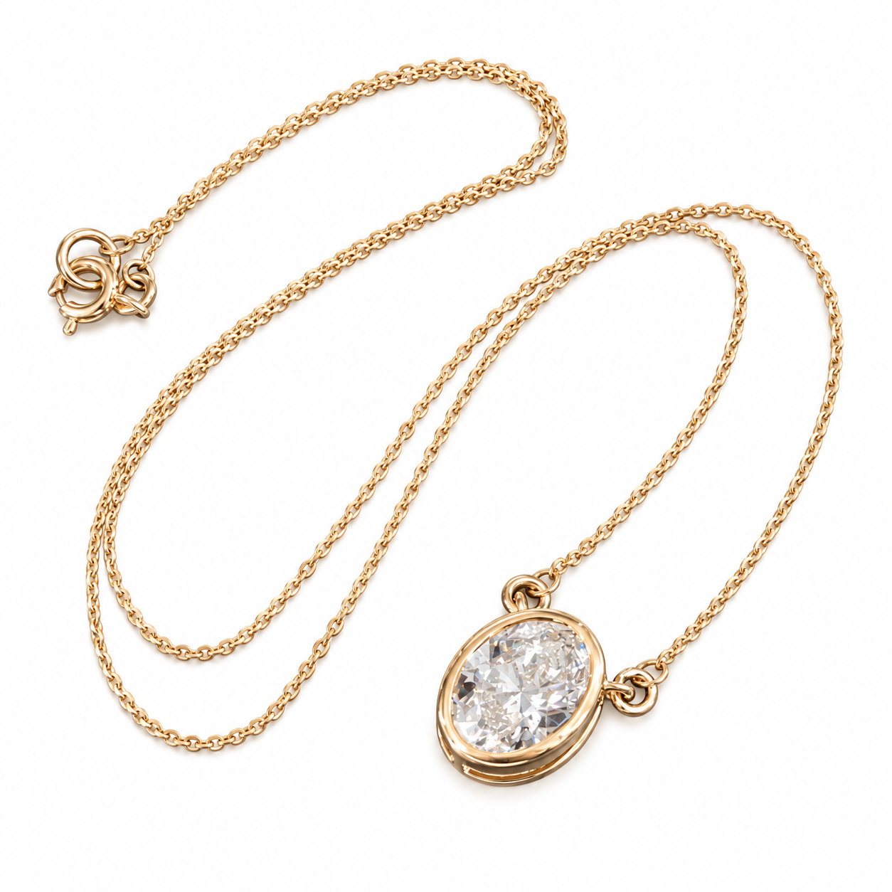 Lab Grown 3.10 ct Oval Necklace