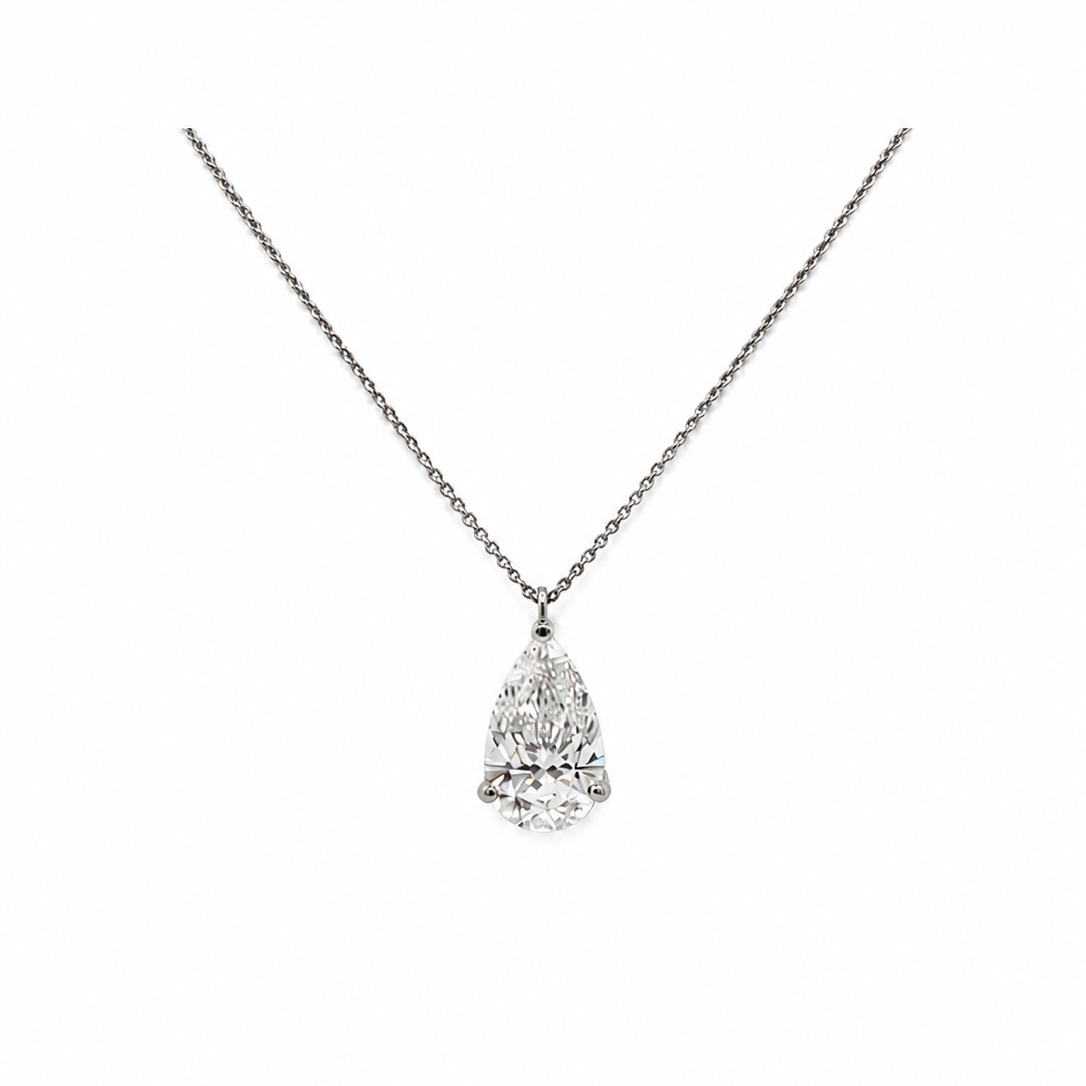 Lab Grown 4.79 ct Pear Necklace