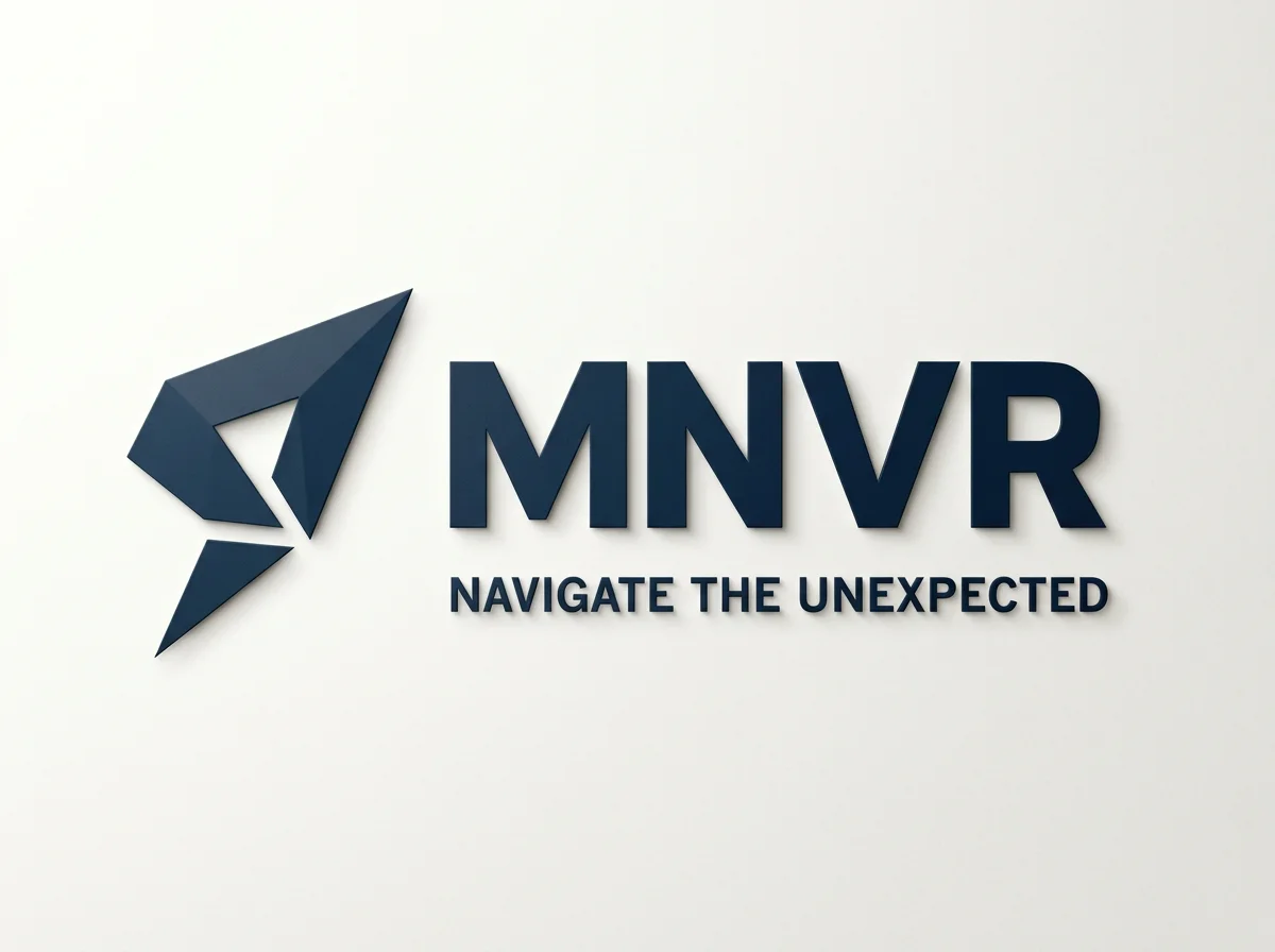 MNVR logo in a 3D style