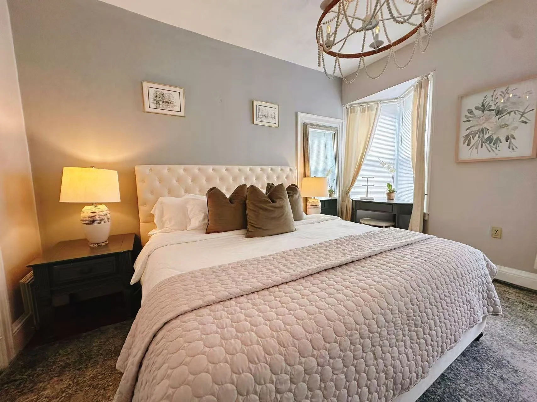 Short-term rental bedroom designed for comfort, high guest satisfaction, and strong occupancy rates