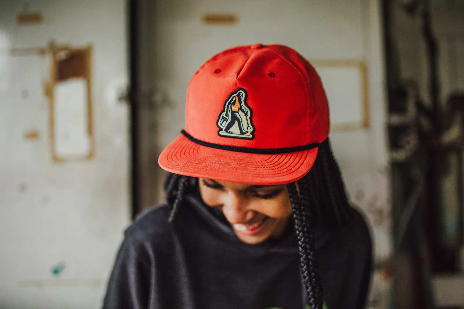 Squatch Orange Flat Brim Hat