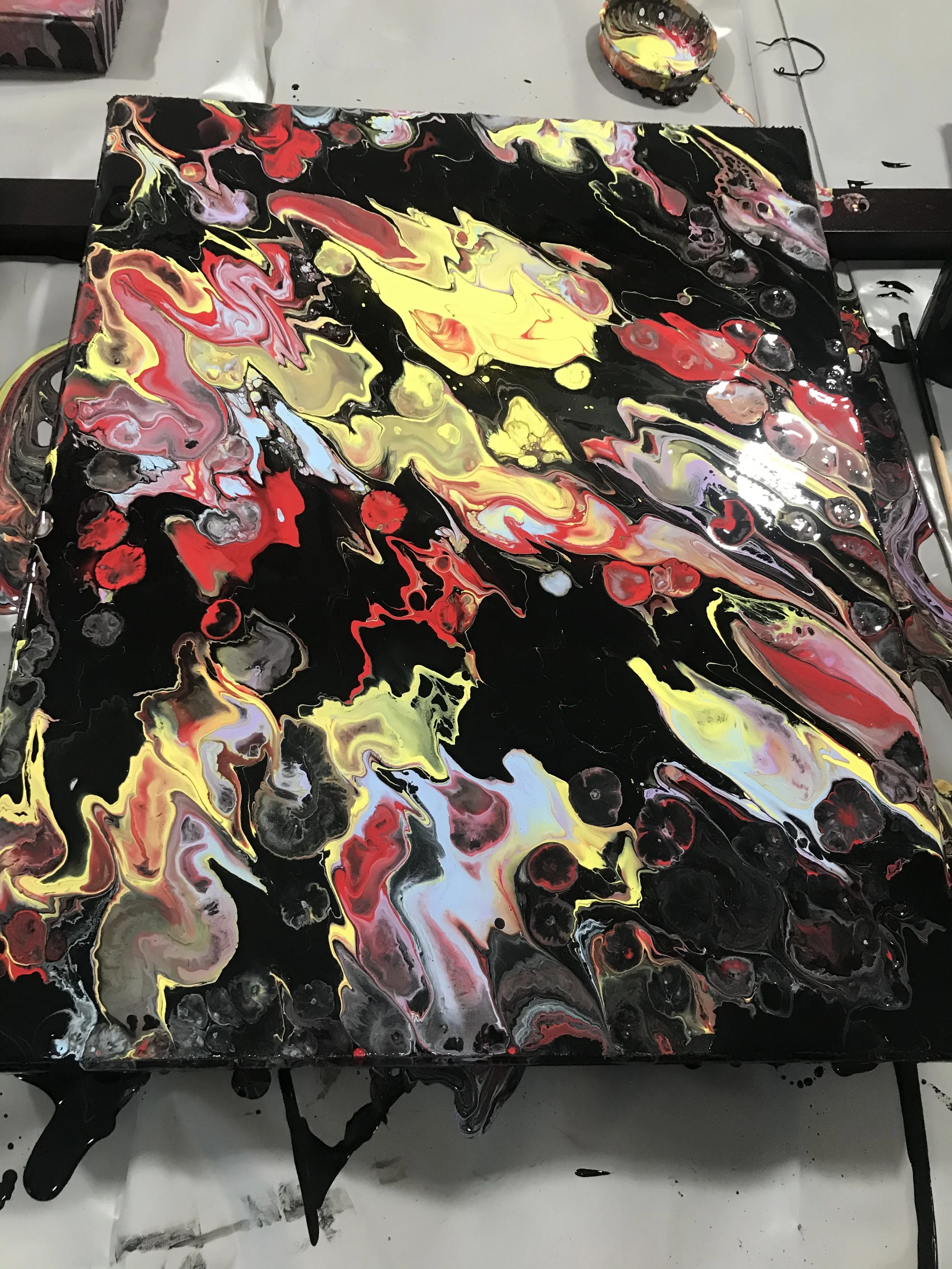 Dazed $ 500
Enamel/Acrylic/Resin on wood 12 X 21