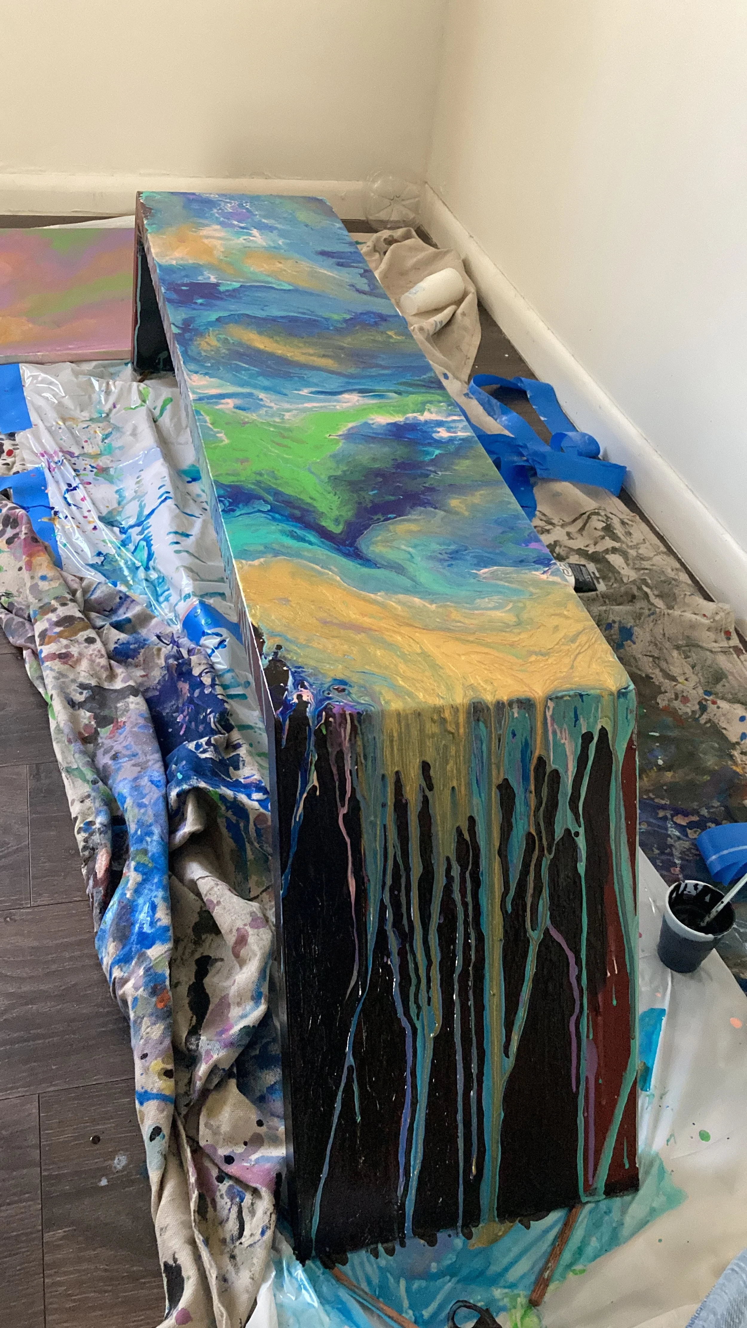 Art Bench in Blue $1200