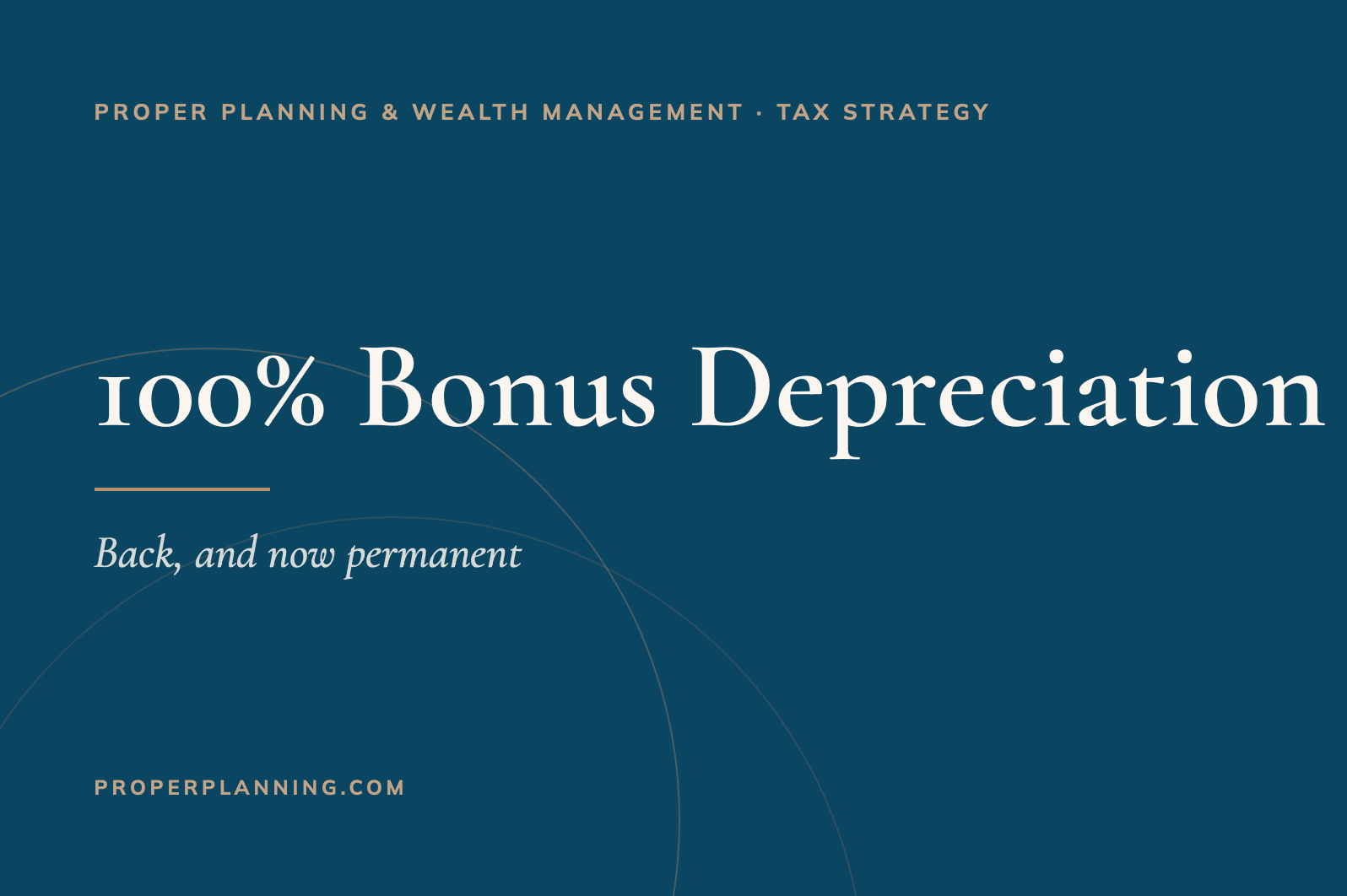 100% Bonus Depreciation Is Back, and This Time It Is Permanent