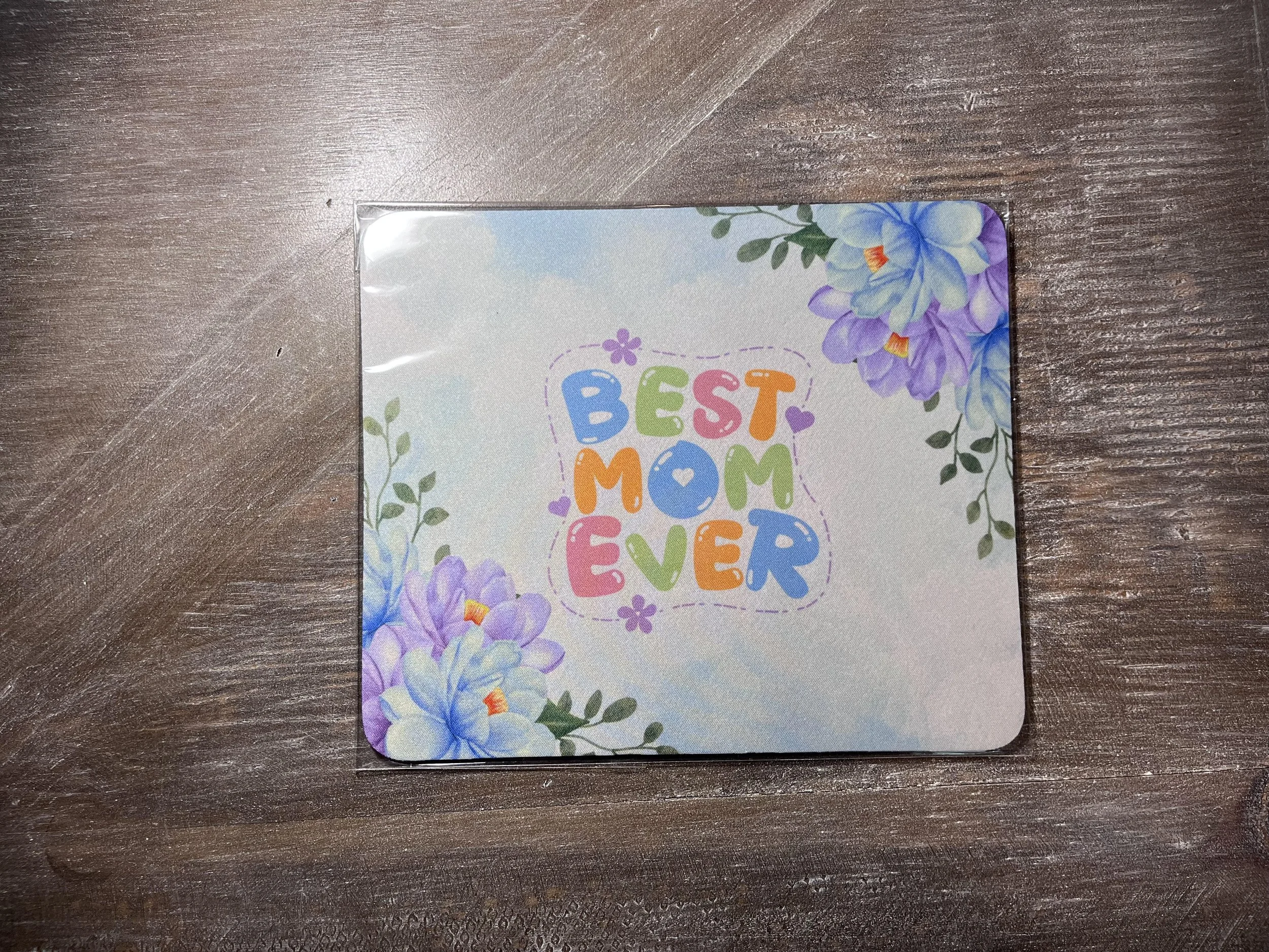 Best Mom Ever (Purple Floral Design) Mouse Pad