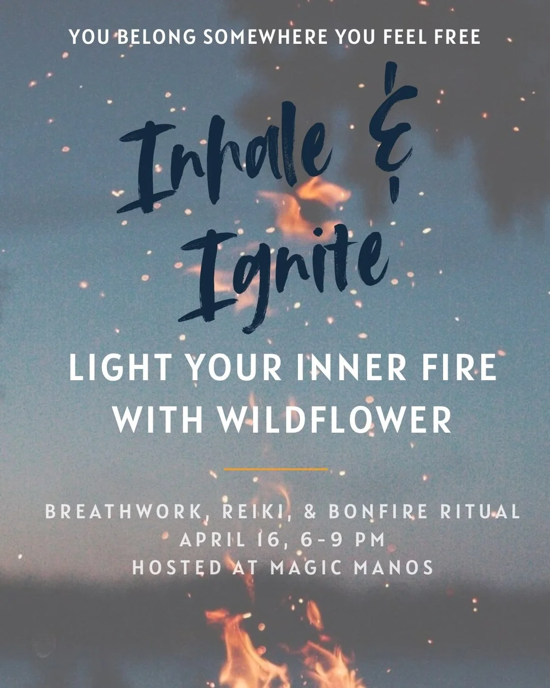 April Wildflower workshop is live!! We are so excited to have two amazing facilitators for this month's event - @courtneymorriscounseling leading the breath circle with @magicmanos performing reiki to move energy in ways that awaken and open you to a