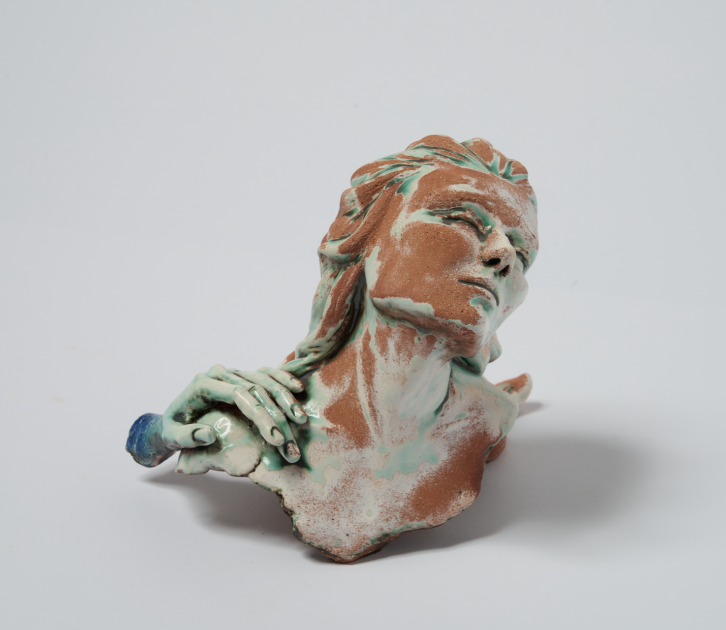 "Phantom Feeling" red earthenware, terra sigillata, glaze, 2025