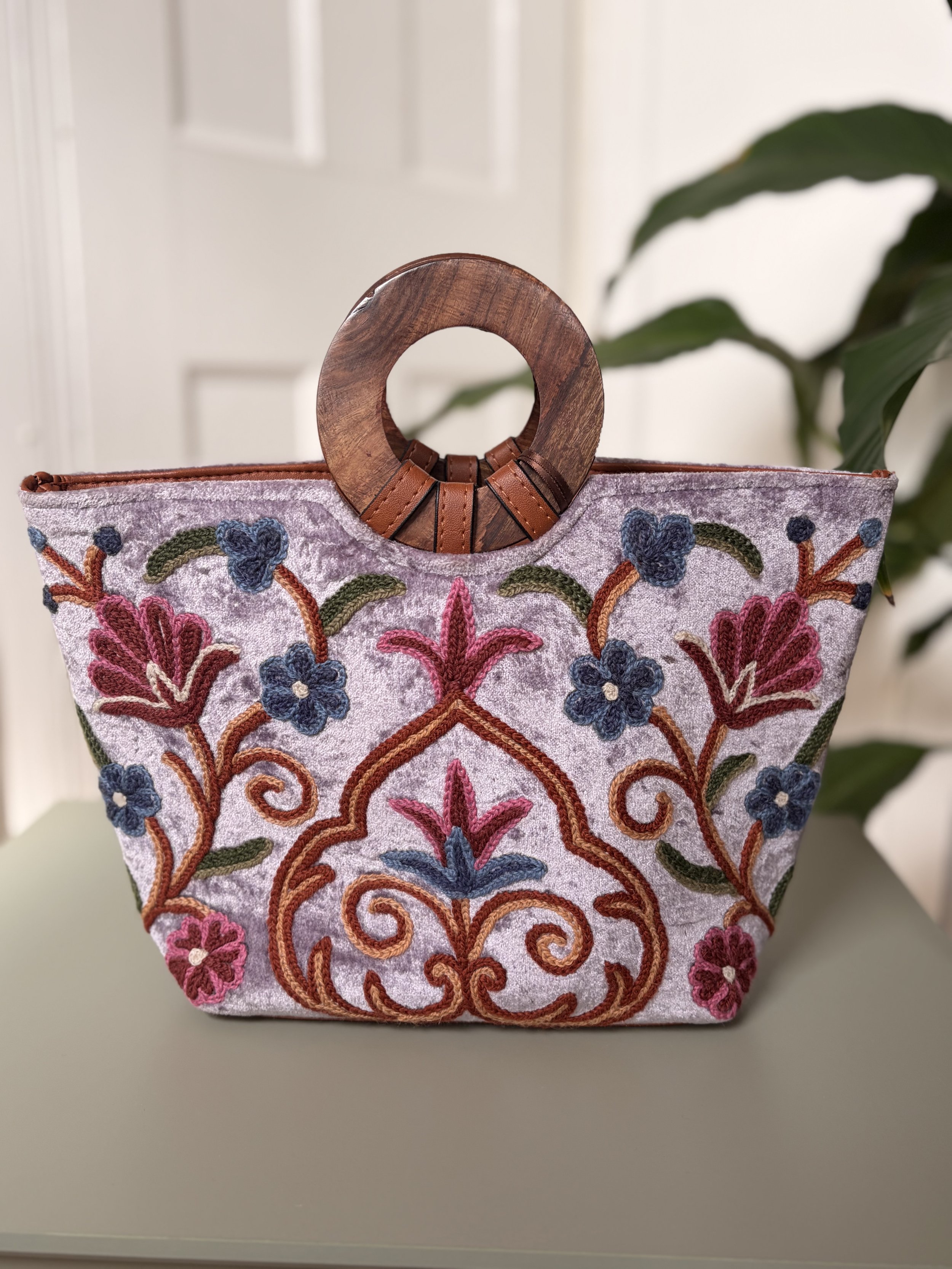 Embroidered Bag - Lavender