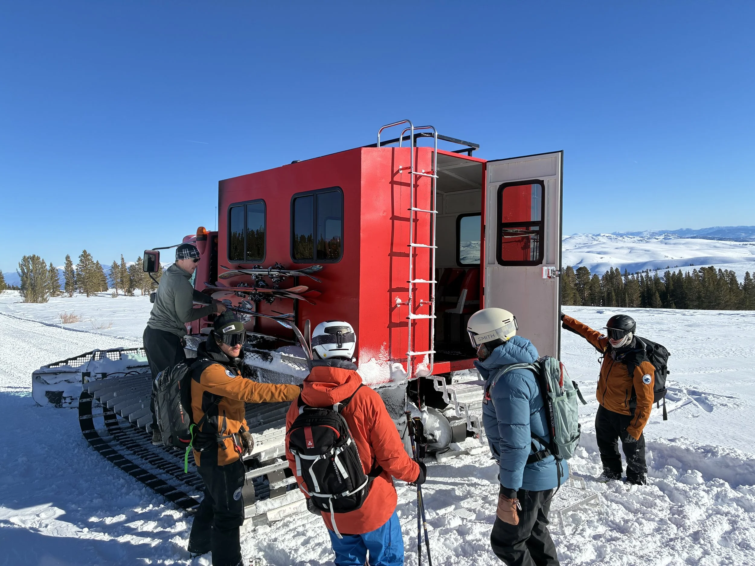 Snowcat Crew Cabin, 2025. Commissioned by High Sierra Snowcat and Yurt to design, fabricate, and install a cabin for a Piston Bully snowcat to carry 12 people on cat skiing adventures.