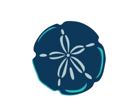 Close-up of a blue cookie with a floral design on top.