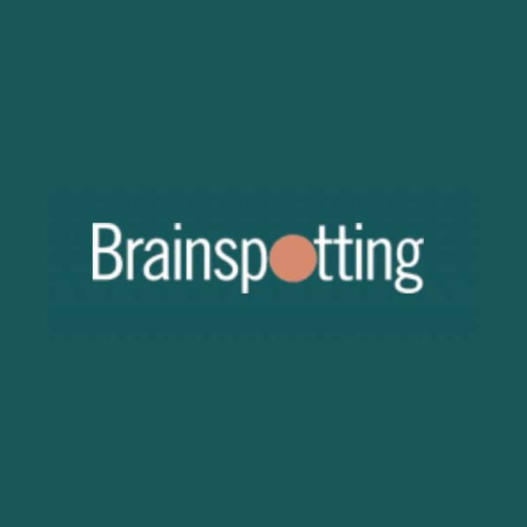 Logo with the word 'Brainspotting' where the 'o' is replaced by a brown circle.