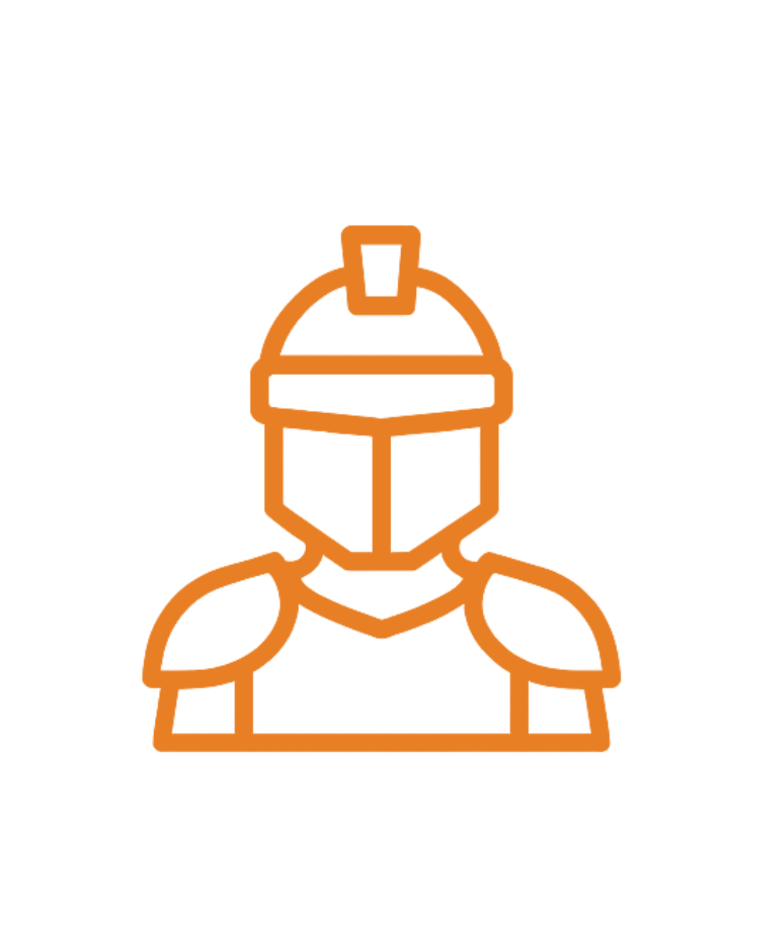 Stacked orange wireframe shelving unit with various red, pink, and beige boxes and containers inside and on top.