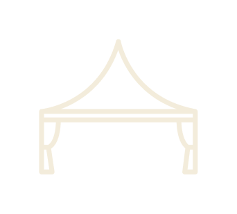 Line drawing of a small house with a triangular roof, a door, and multiple windows, on a black background.