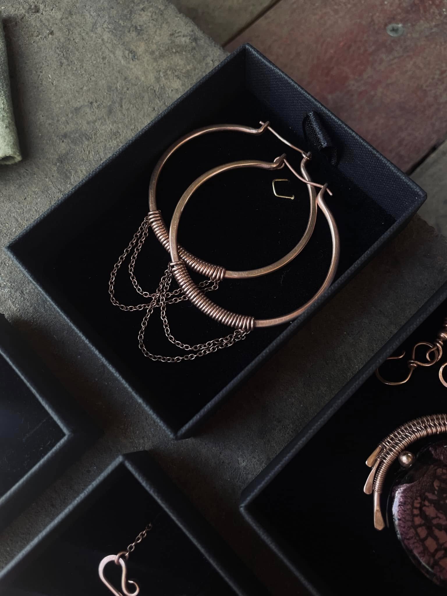 Copper Chain hoops