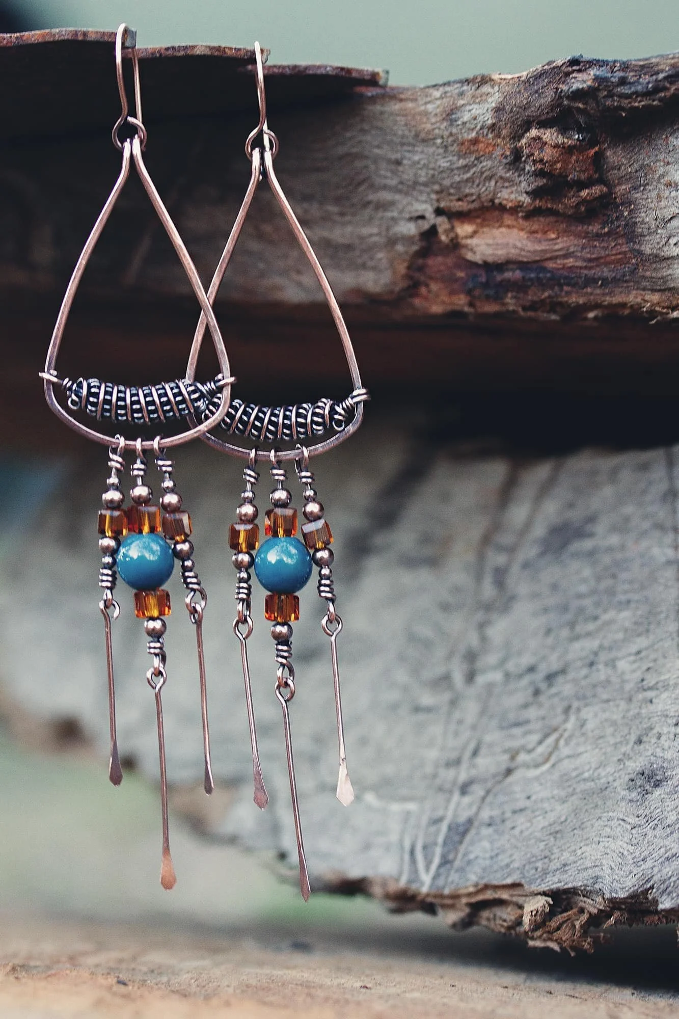 Copper Sky drop earrings