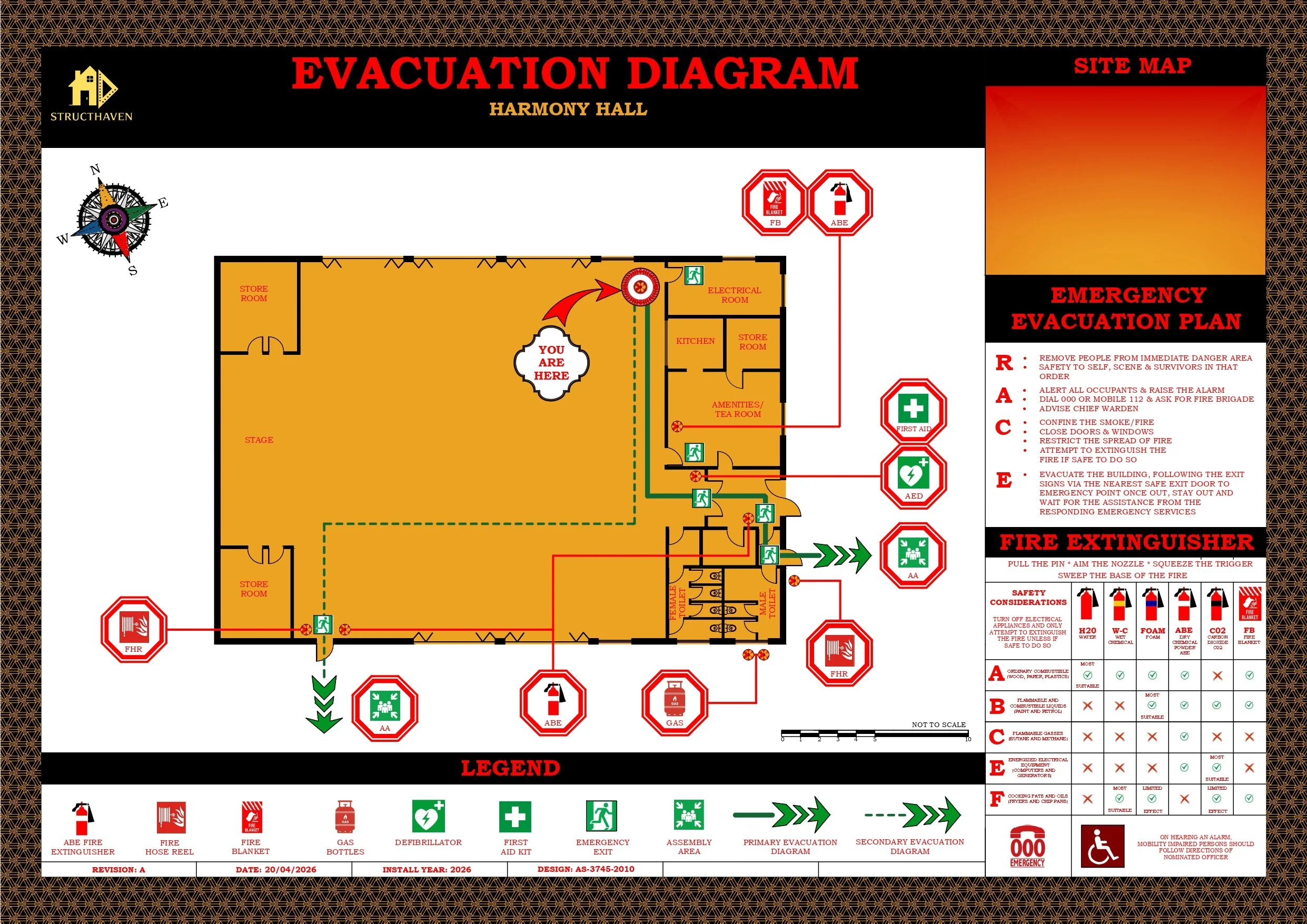 Evacuation diagram Harmony Hall Malak NT