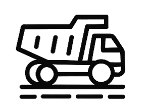 Mining drafting icon with haul truck silhouette – Structhaven specialises in technical drafting for mining infrastructure, equipment layouts, access roads, mine services and process facility documentation.