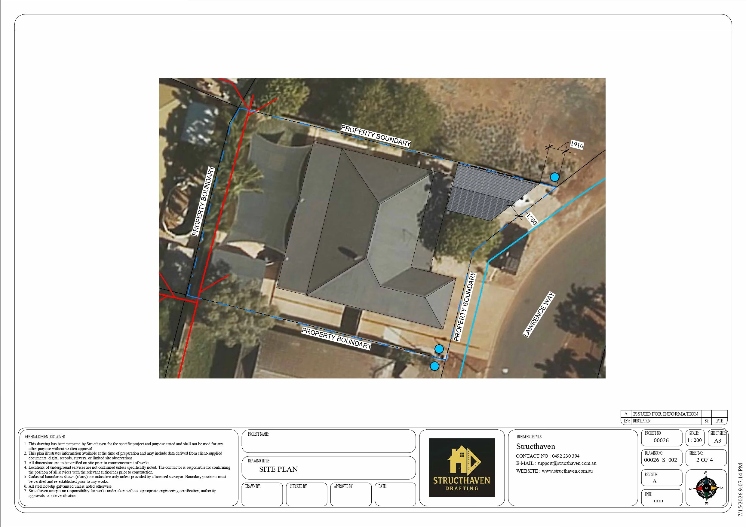 Practical shed layout designed to maximise the available space on the property.
