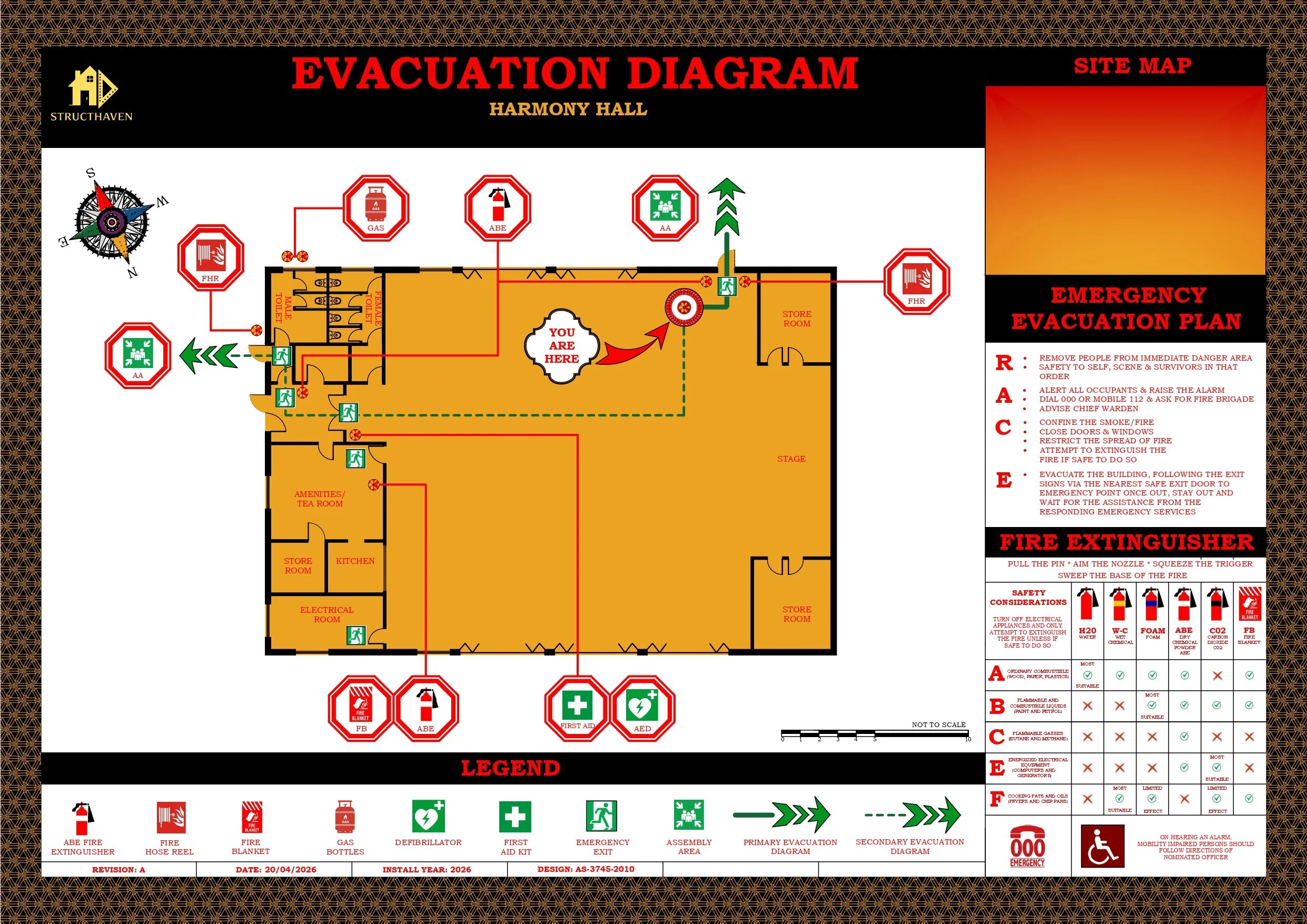 Fire safety evacuation diagram Northern Territory