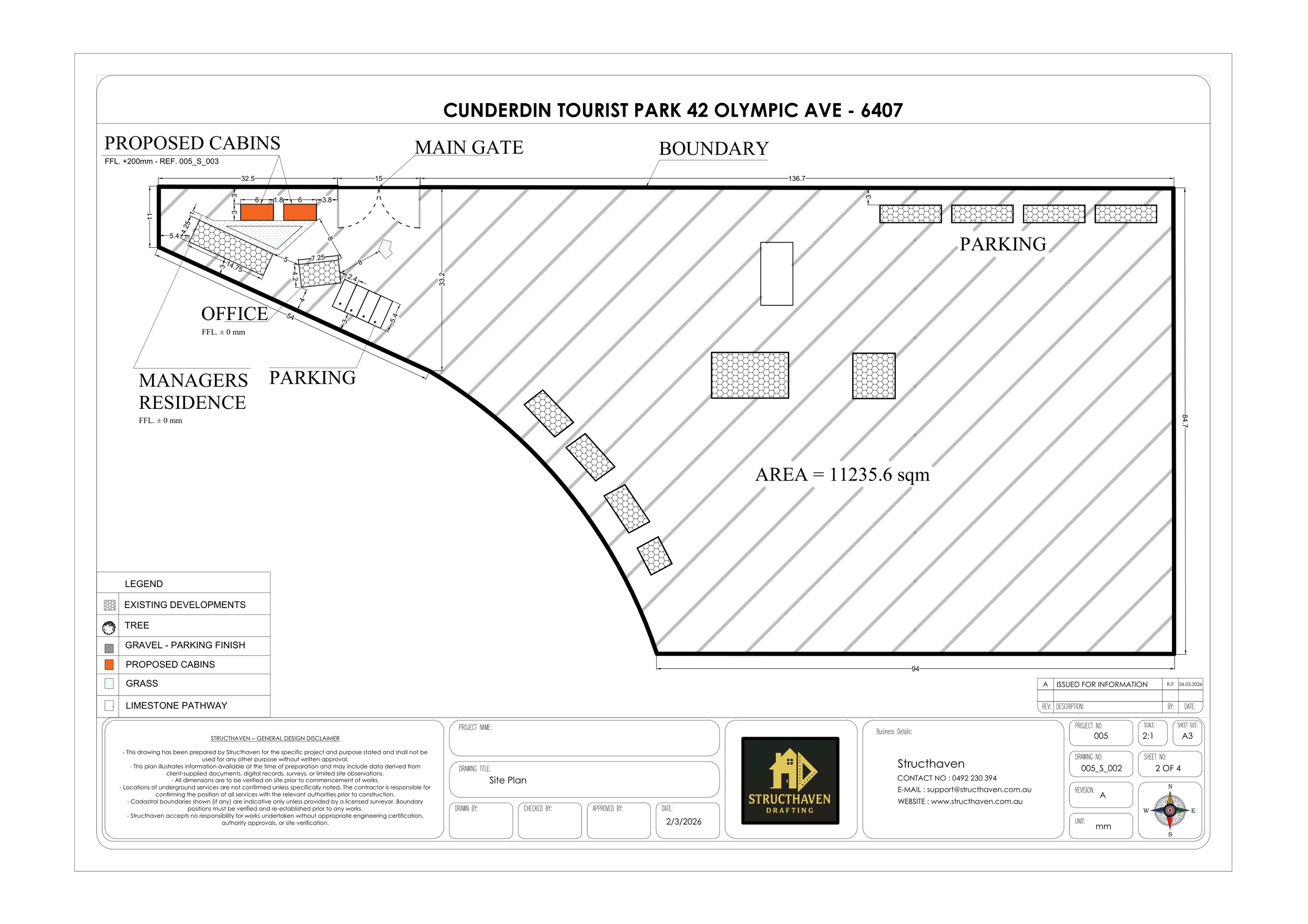 "Detailed floor plan of proposed transportable cabins, including room layouts and internal dimensions for the Cunderdin project."