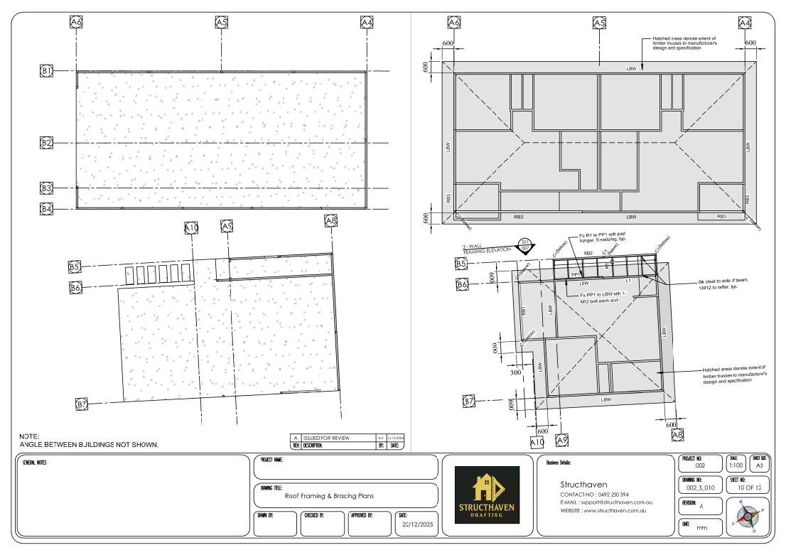 Complete architectural design for a double-story home with residential and rental unit sections.