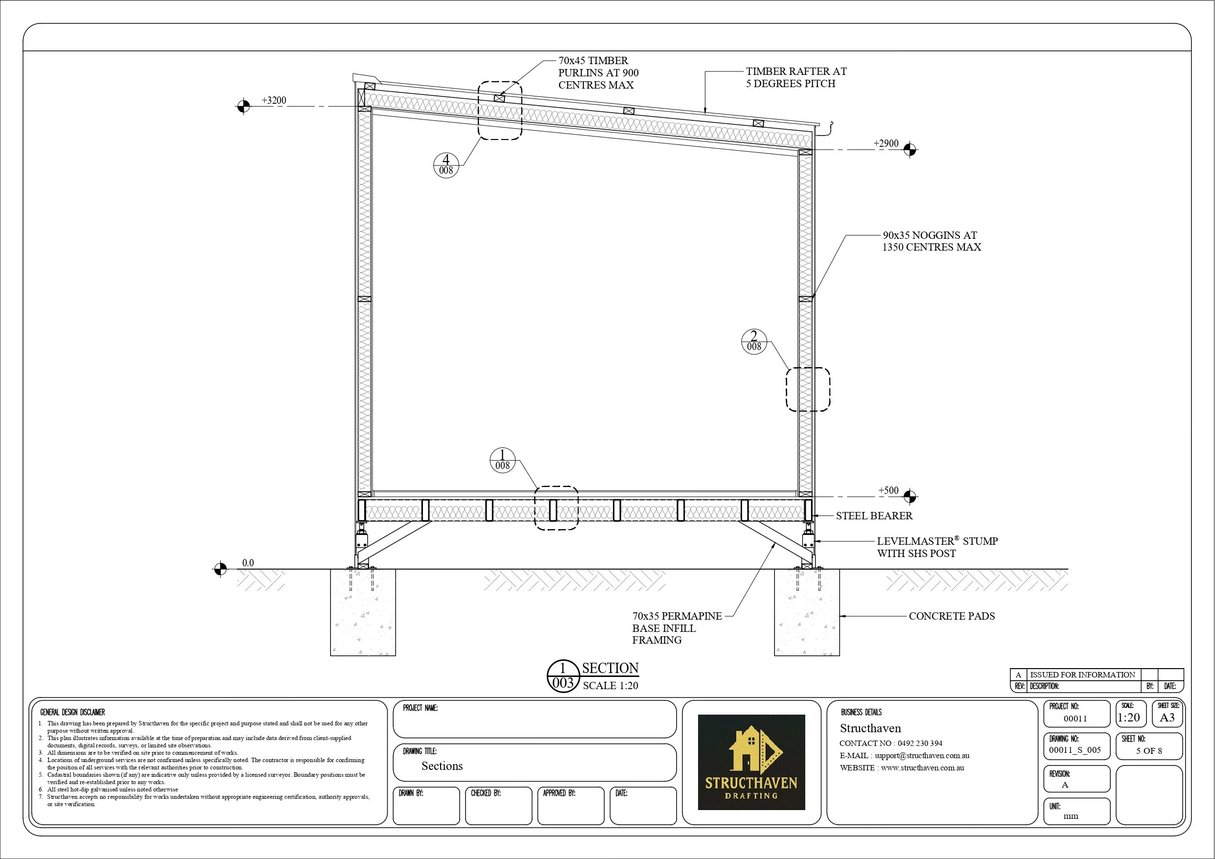 Modular pod design documentation showing elevations and external form, including modern cladding, roof design and site-specific development considerations in Aldinga Beach SA.