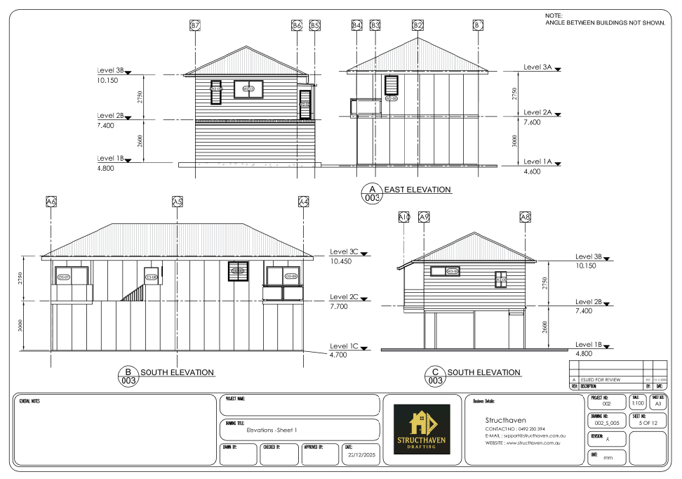 Roof bracing design for a double-story residential building, ensuring structural integrity.