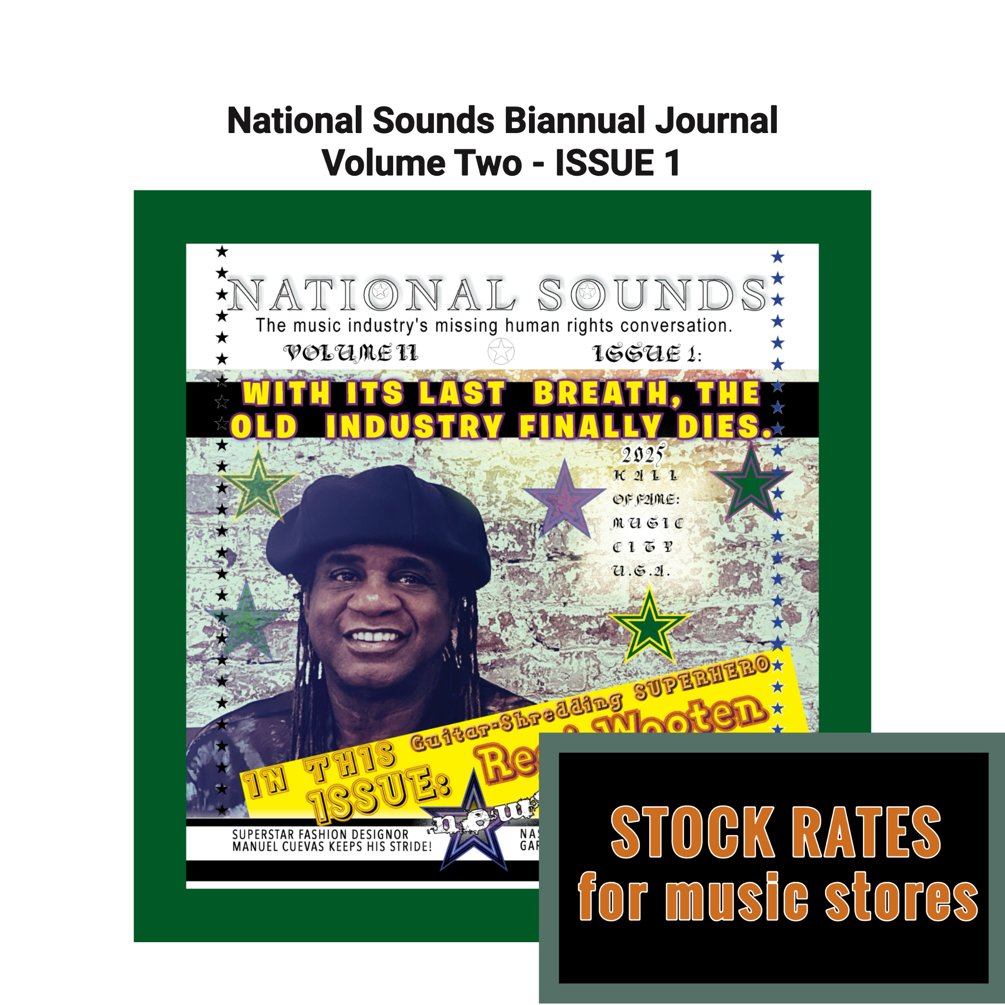 STOCK RATES for music stores: National Sounds Volume 2, Issue I: HALL OF FAME - MUSIC CITY U.S.A. (2025) - Bundles of 10 copies each.