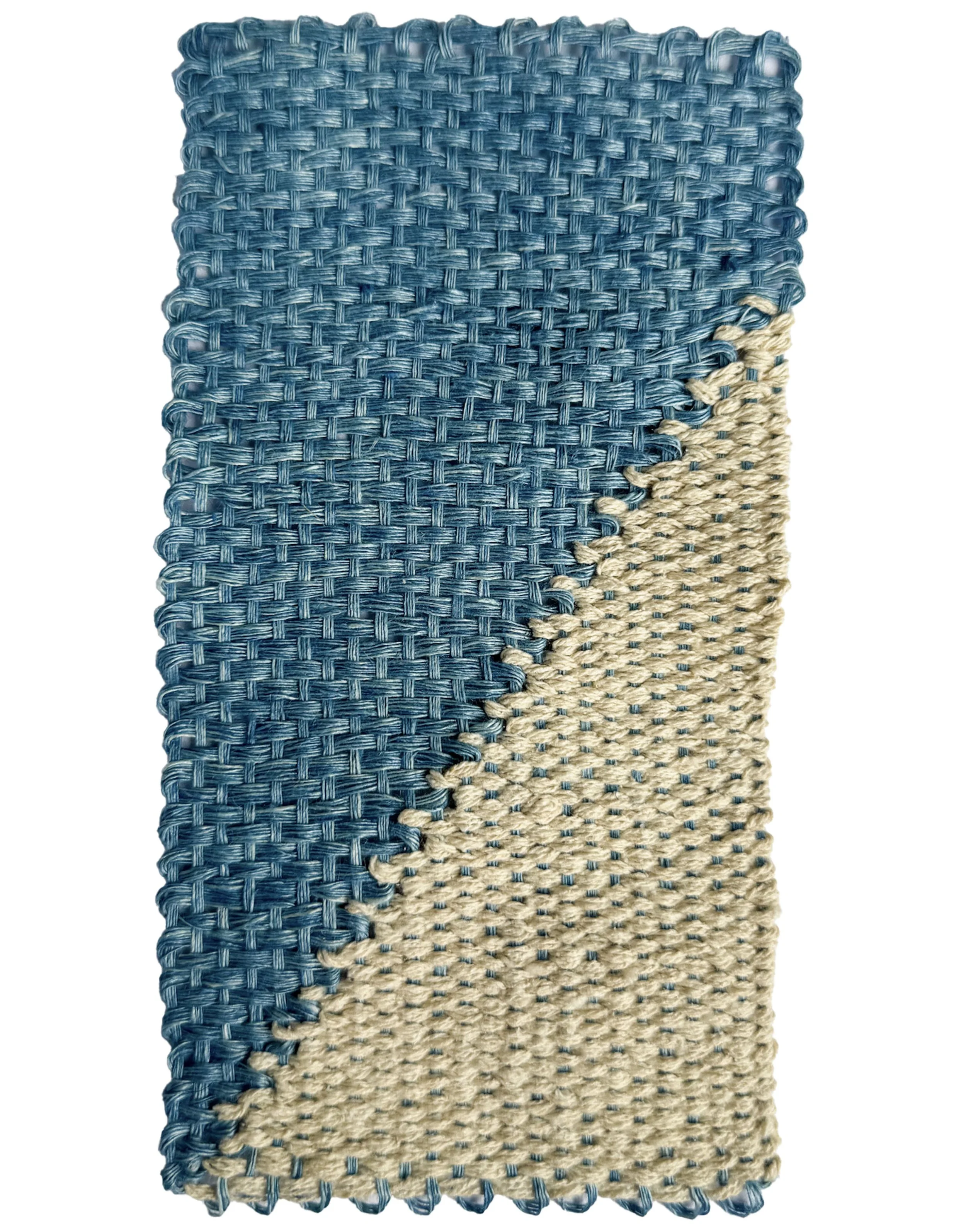 indigo-dyed linen + raw silk