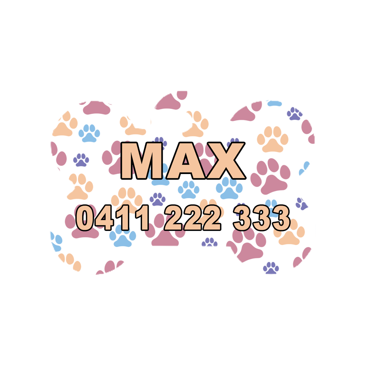 Paw Prints Dog ID Tag