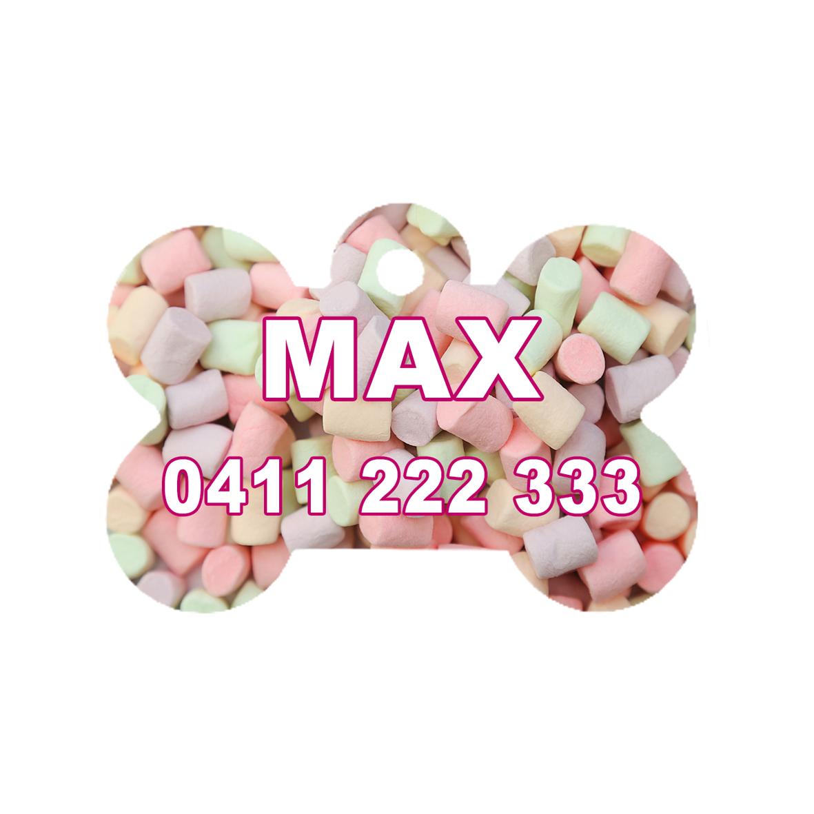 Marshmallow Dog ID Tag