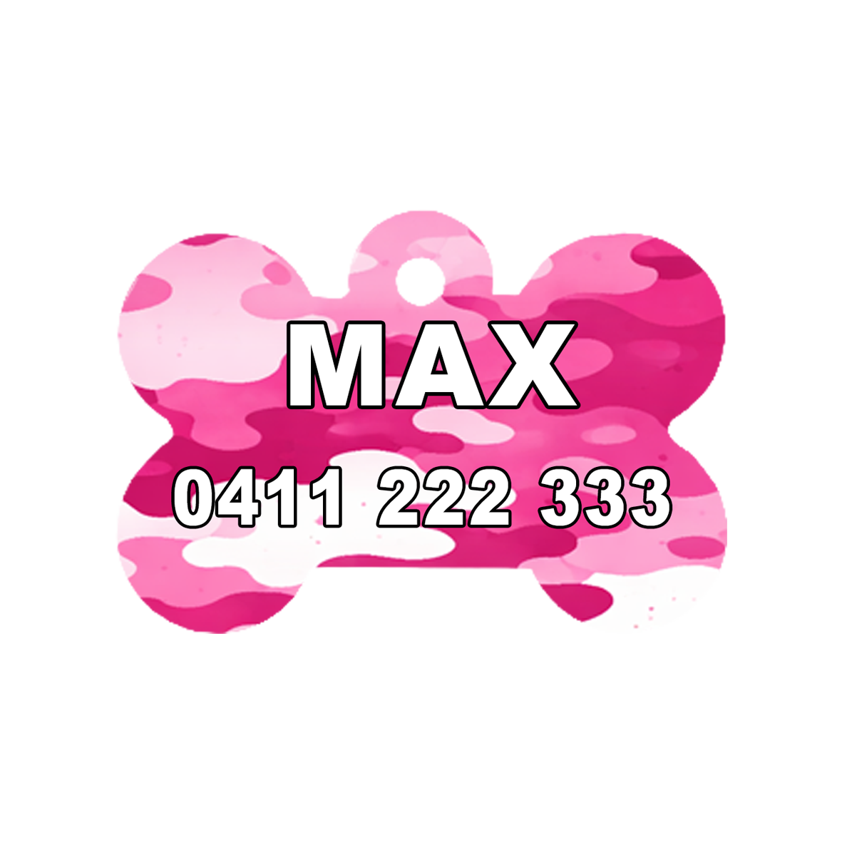 Pink Camo Dog ID Tag