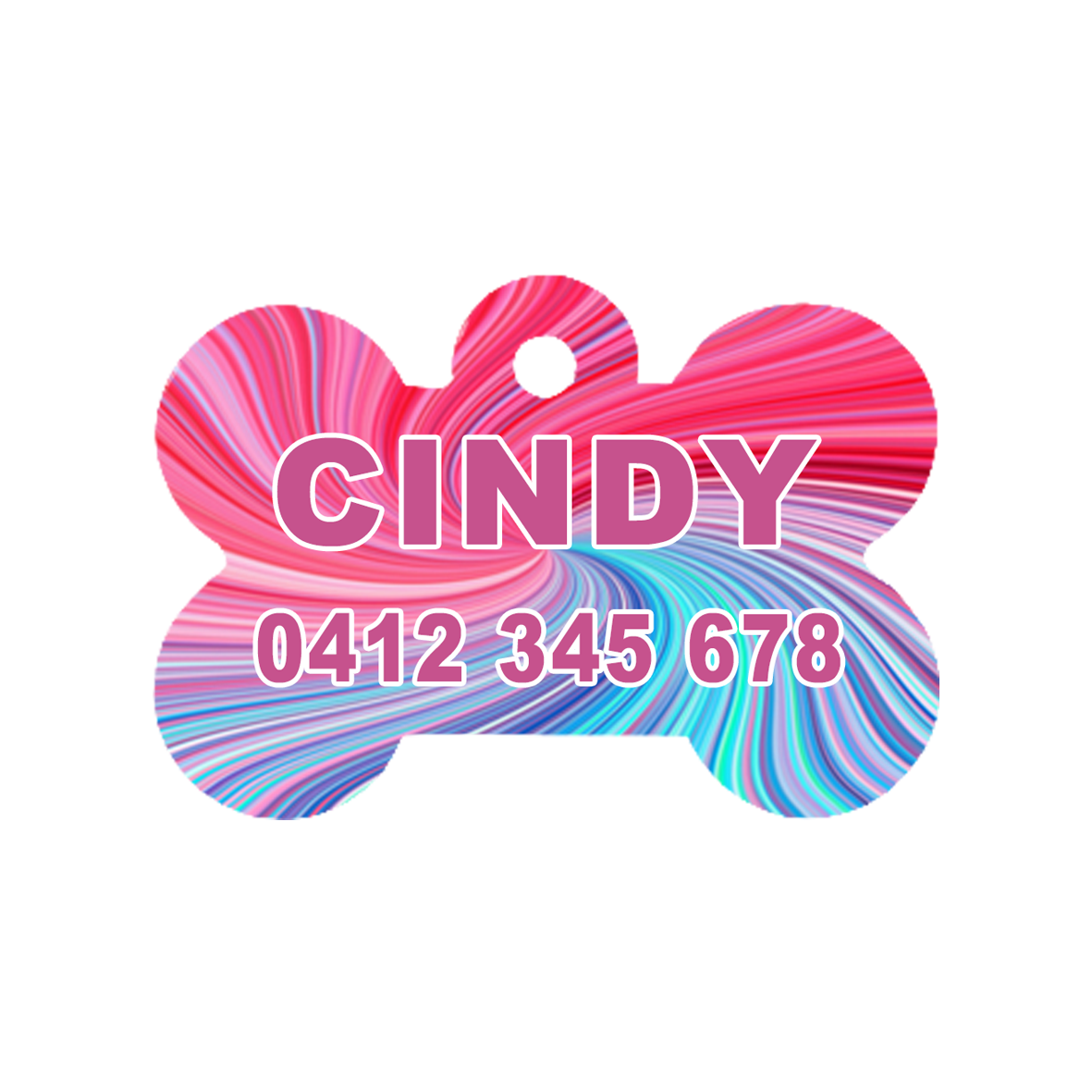 Pink and Blue Swirl Dog ID Tag