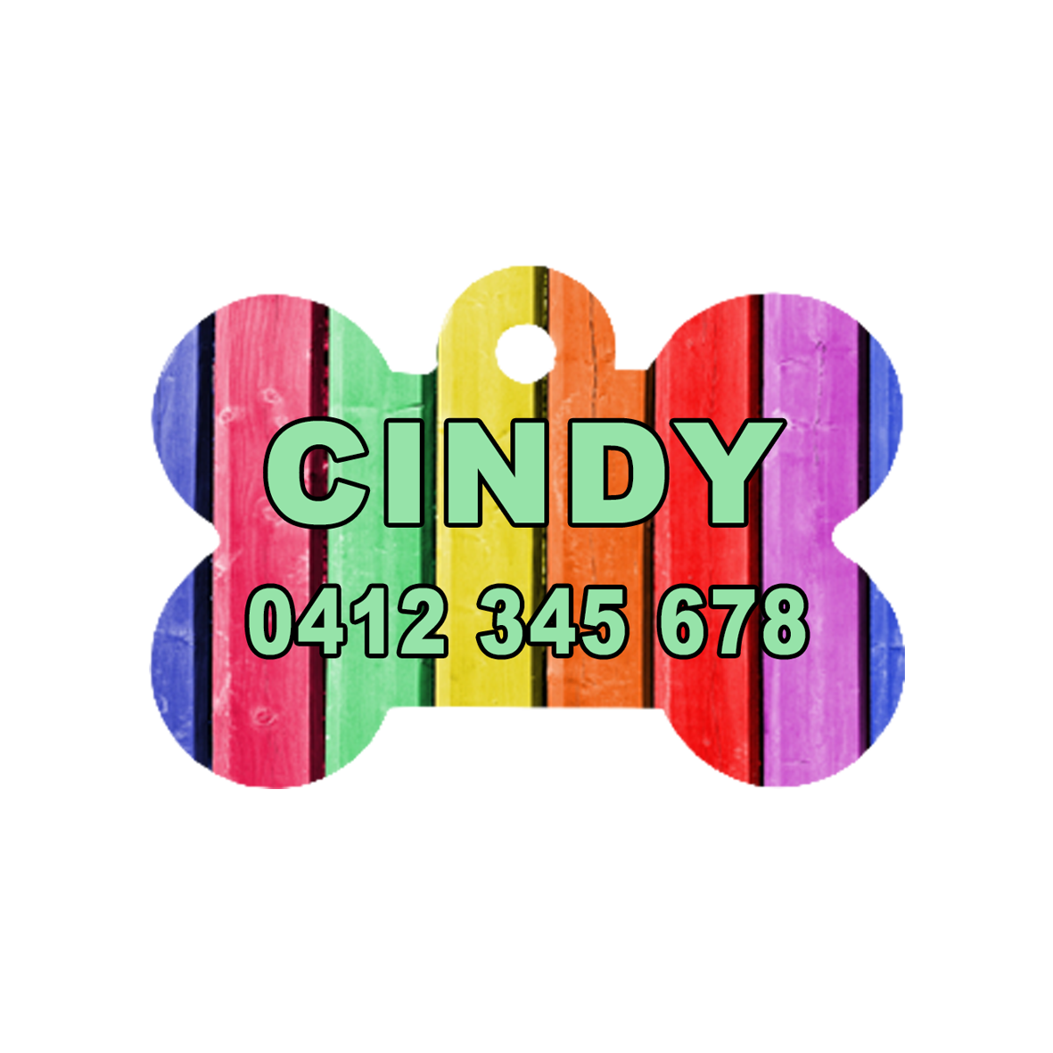 Coloured Timber Look Dog ID Tag