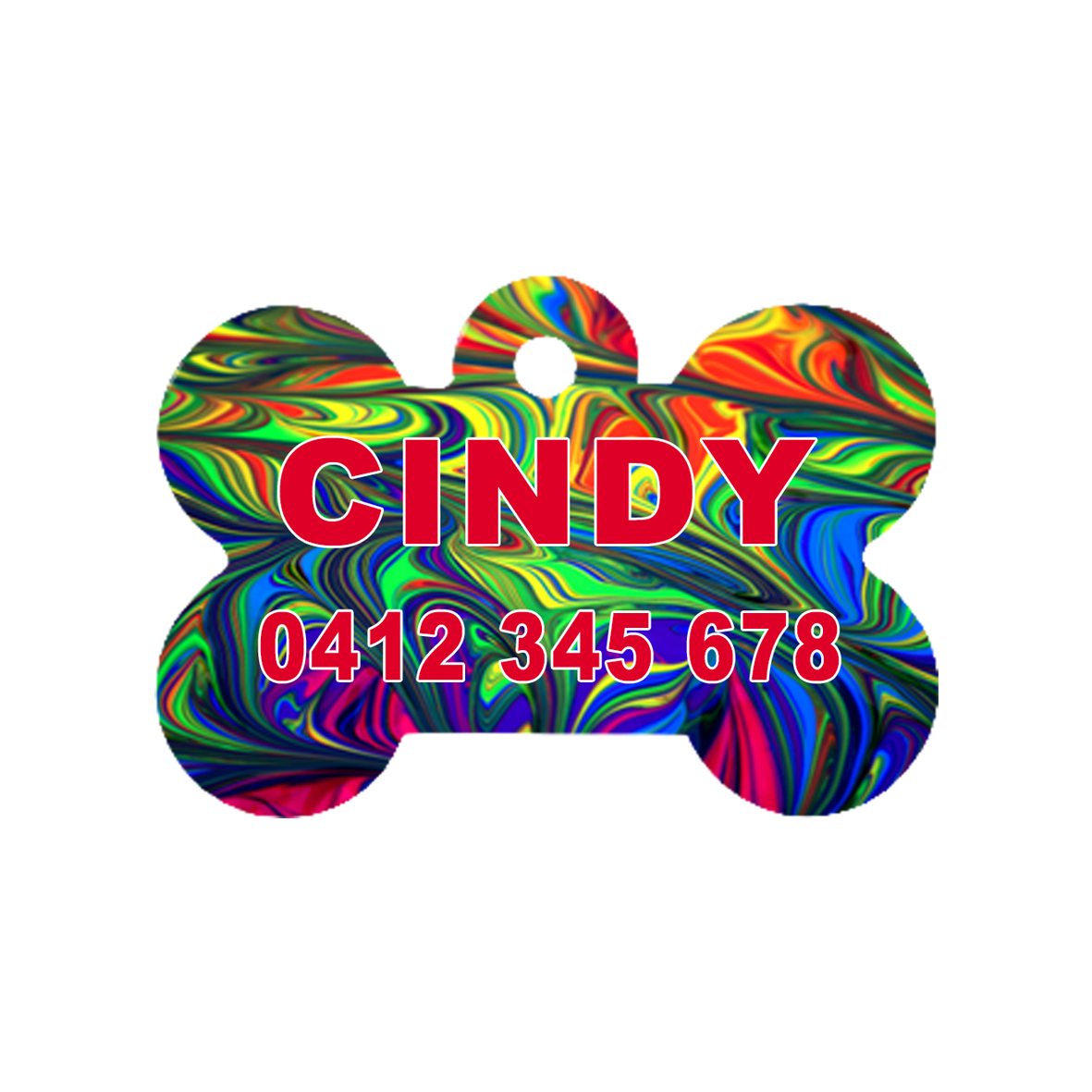 Colourful Swirl Dog ID Tag