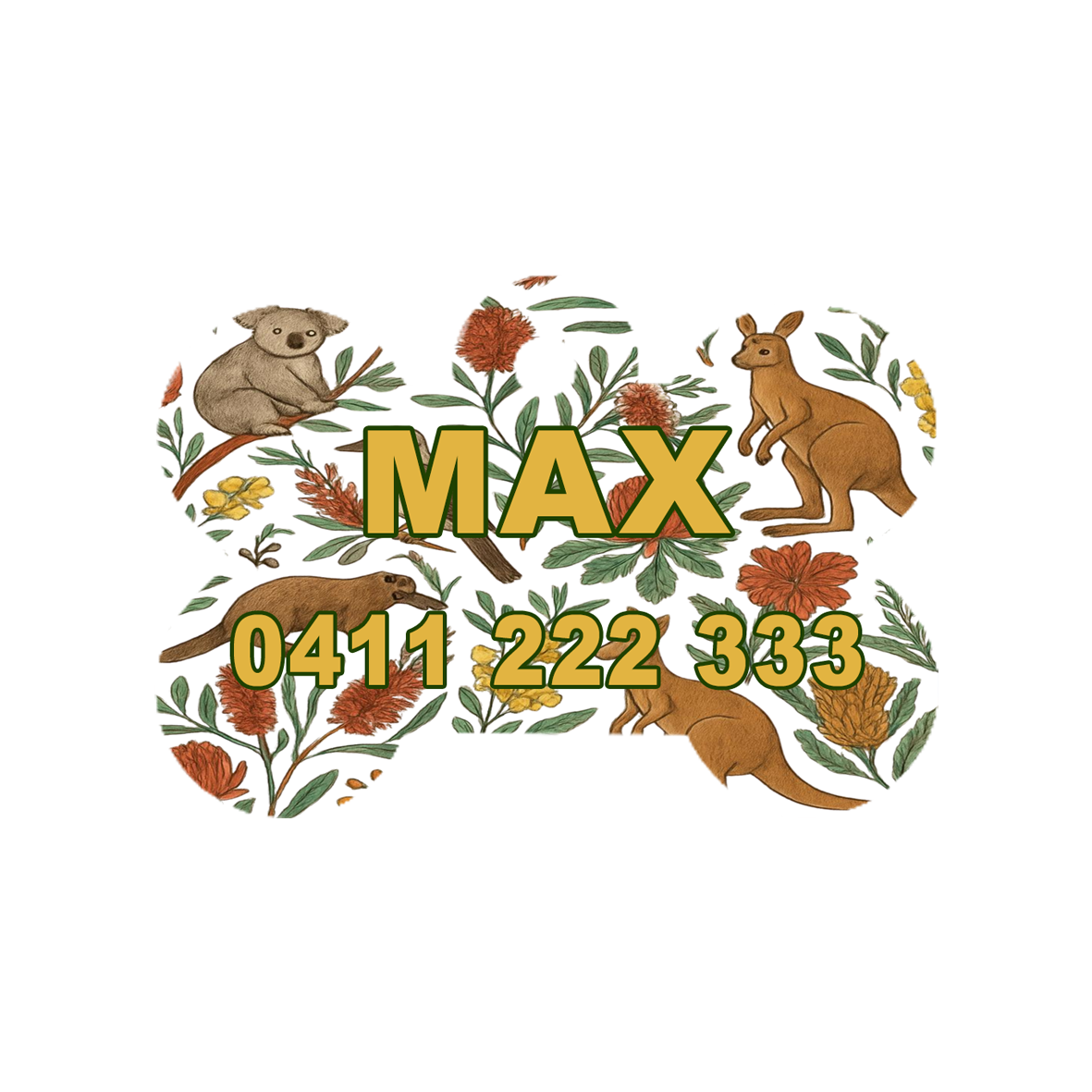Aussie Flora and Fauna Dog ID Tag