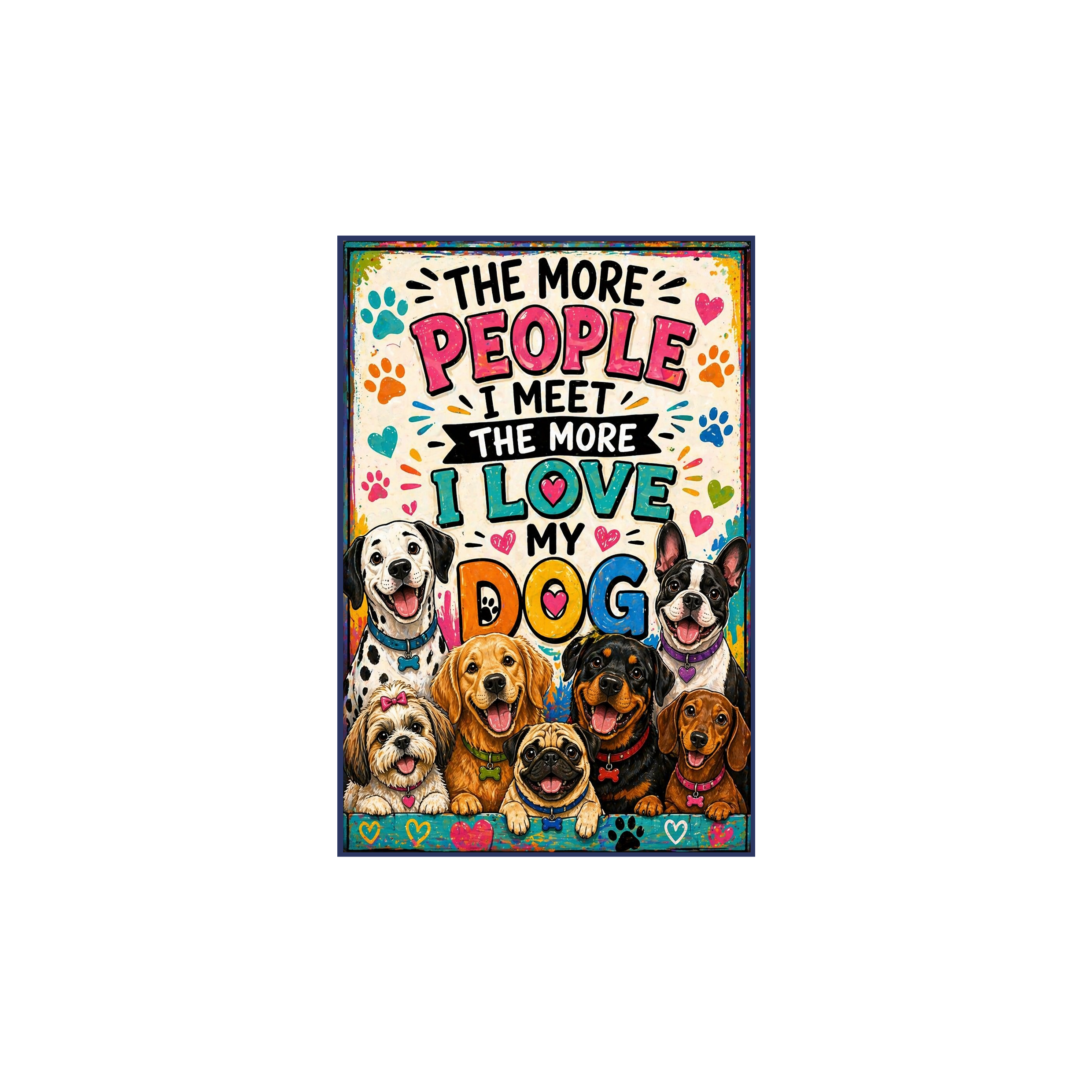 A4 Aluminium Sign, The more people I meet, The more I love my Dog