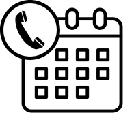 Icon of a telephone handset inside a circle, representing a phone call