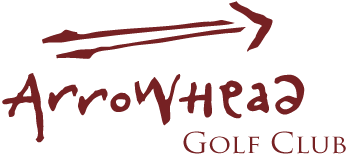 Logo for ArrowHead Golf Club with stylized text and arrow design.