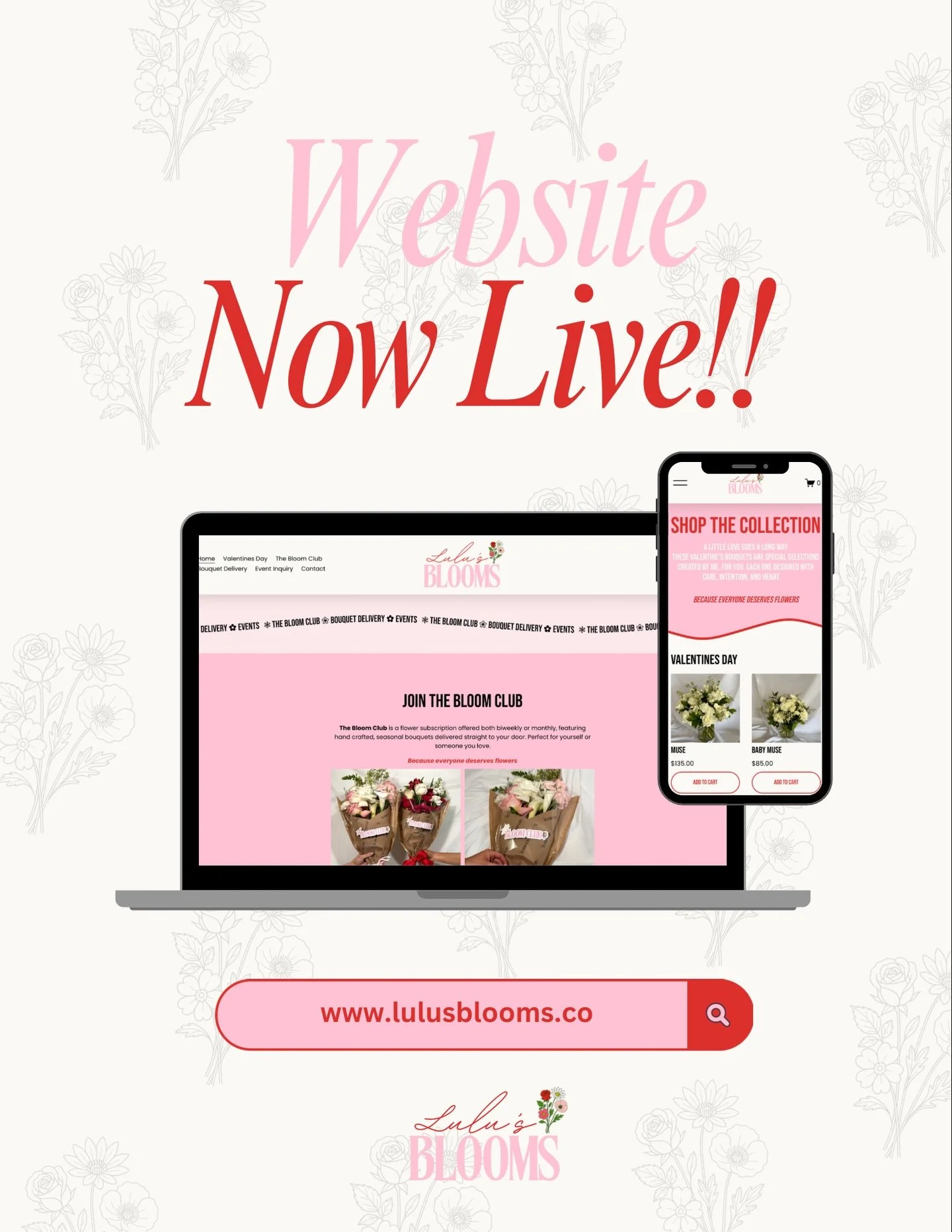 Website is officially LIVE 💻🤍🎀

Click the link in our bio to explore Lulu&rsquo;s Blooms official site featuring The Blooms Club subscription, bouquet delivery, event inquiries, and so much more. 🫶🏼

#lulusblooms #lasvegasflorist #bouquetdeliver