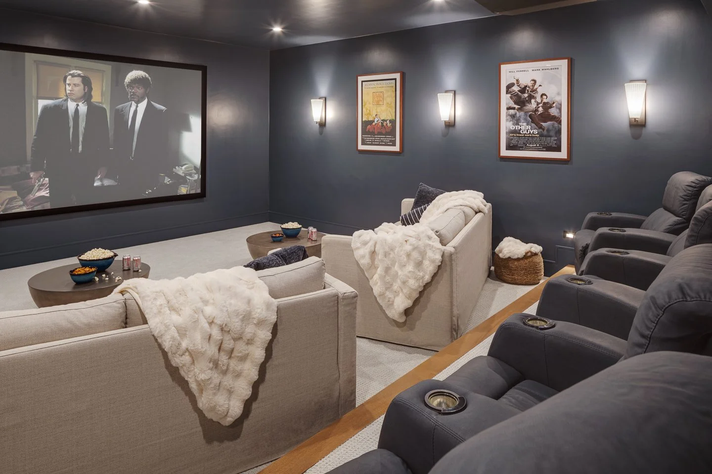 Best general contractor, home builder, and home remodeler on the Northshore in Andover, Massachusetts (MA), developed this modern home theater.
