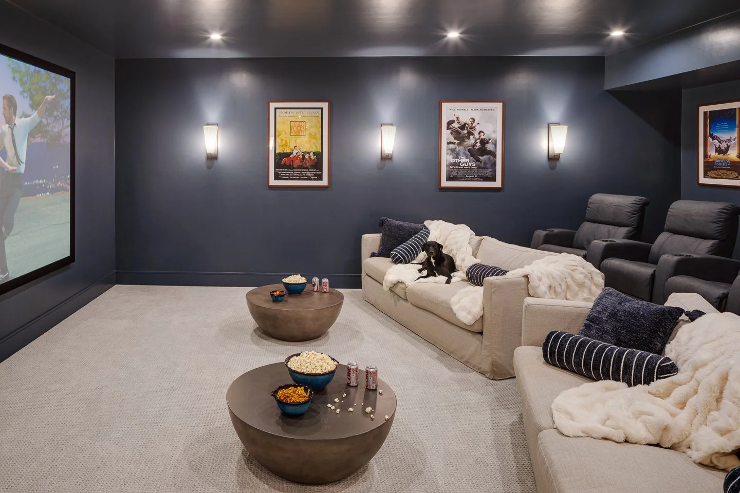 Best general contractor, home builder, and home remodeler on the Northshore in Andover, Massachusetts (MA), developed this modern home theater.