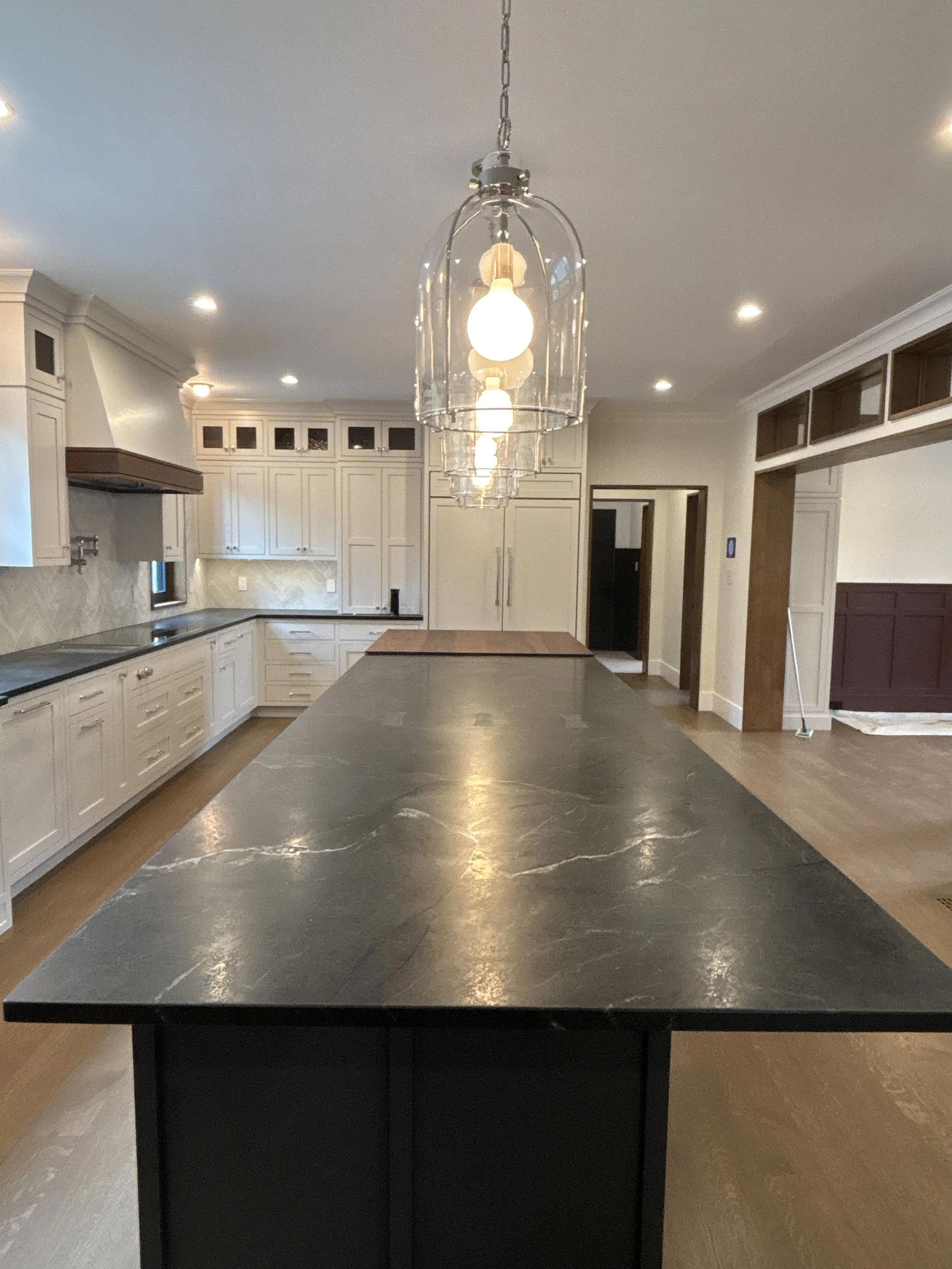Andover, MA Custom Home Built by Howell Custom Building Group Modern Gourmet Kitchen with Center Island
