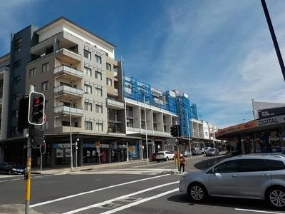 View of full scaffolding during remedial works at Marrickville