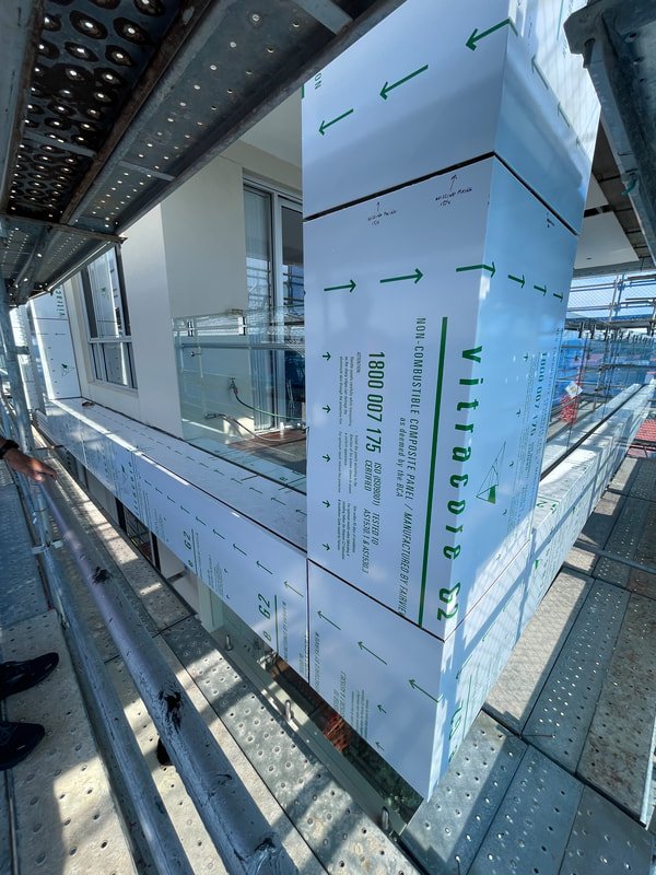 View of wrapped cladding