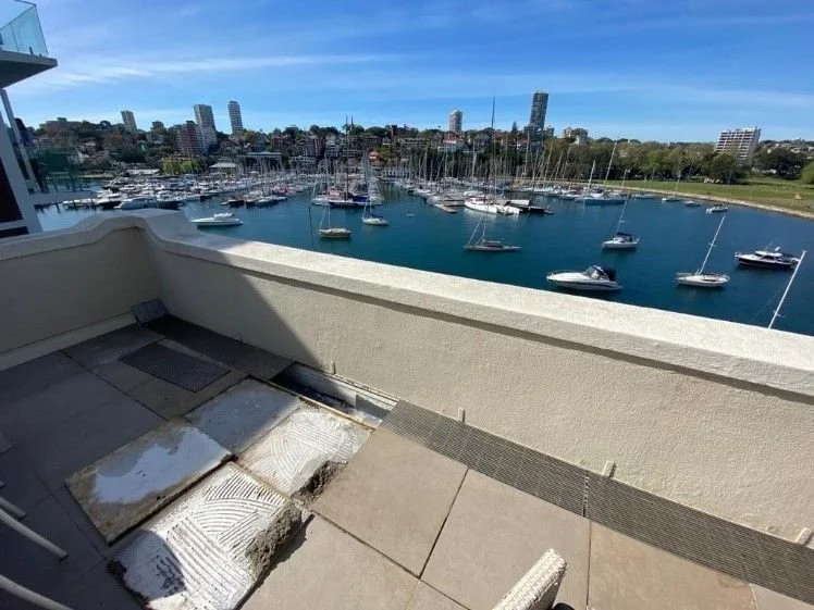 Terrace waterproofing testing at Elizabeth Bay