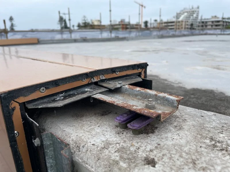 Installation of new cladding at rooftop