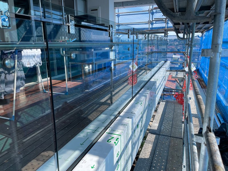 Installation of sleek new glass balustrade